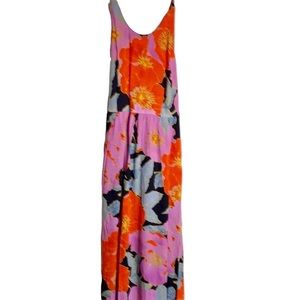 Multi colored maxi dress with spaghetti straps.
